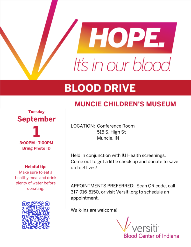 Blood Drive at MCM @ Muncie Children's Museum